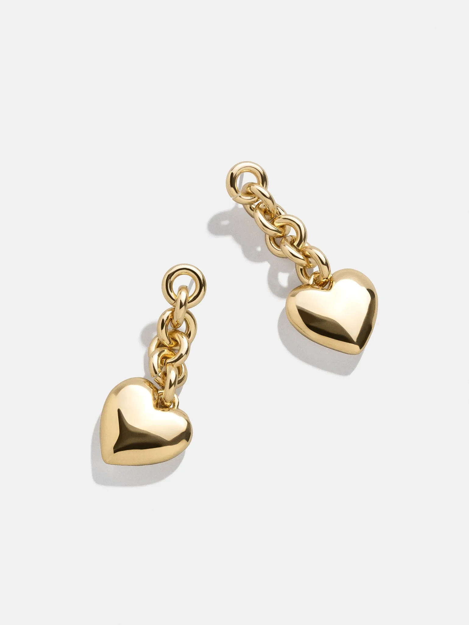 Quinn Earrings - Chain Drop Heart Earrings