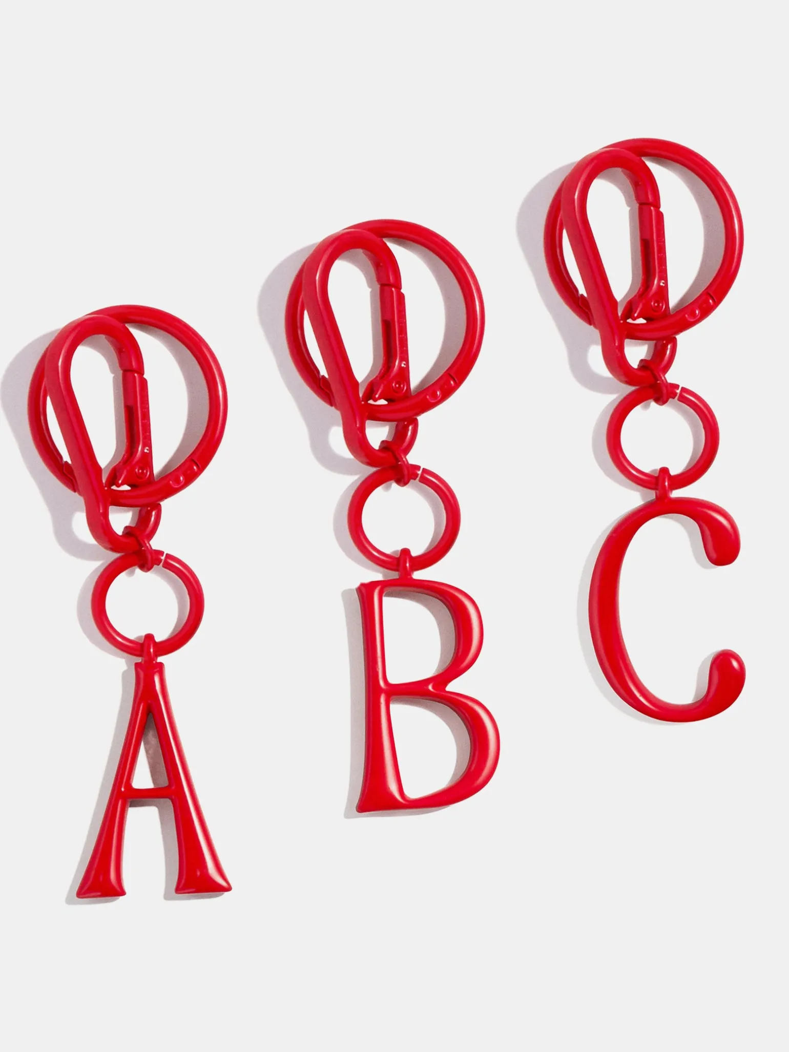 Red Initial Enamel Bag Charm - A