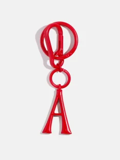 Red Initial Enamel Bag Charm - A