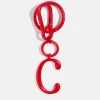 Red Initial Enamel Bag Charm - C