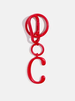 Red Initial Enamel Bag Charm - C