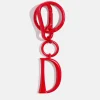 Red Initial Enamel Bag Charm - D