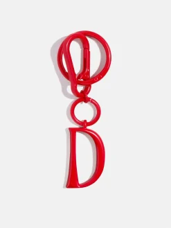 Red Initial Enamel Bag Charm - D