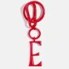 Red Initial Enamel Bag Charm - E