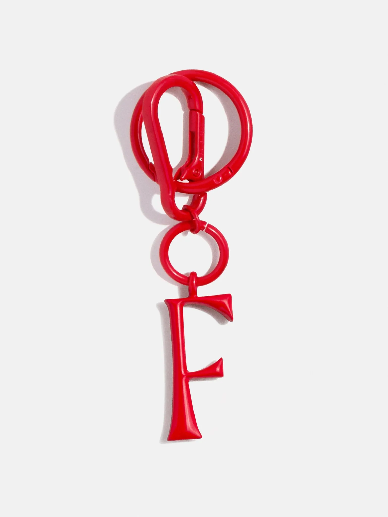 Red Initial Enamel Bag Charm - F