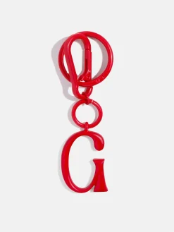 Red Initial Enamel Bag Charm - G