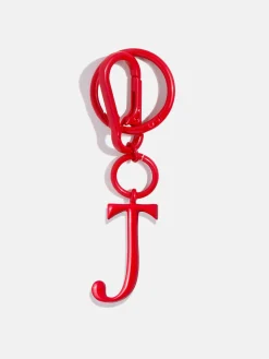 Red Initial Enamel Bag Charm - J