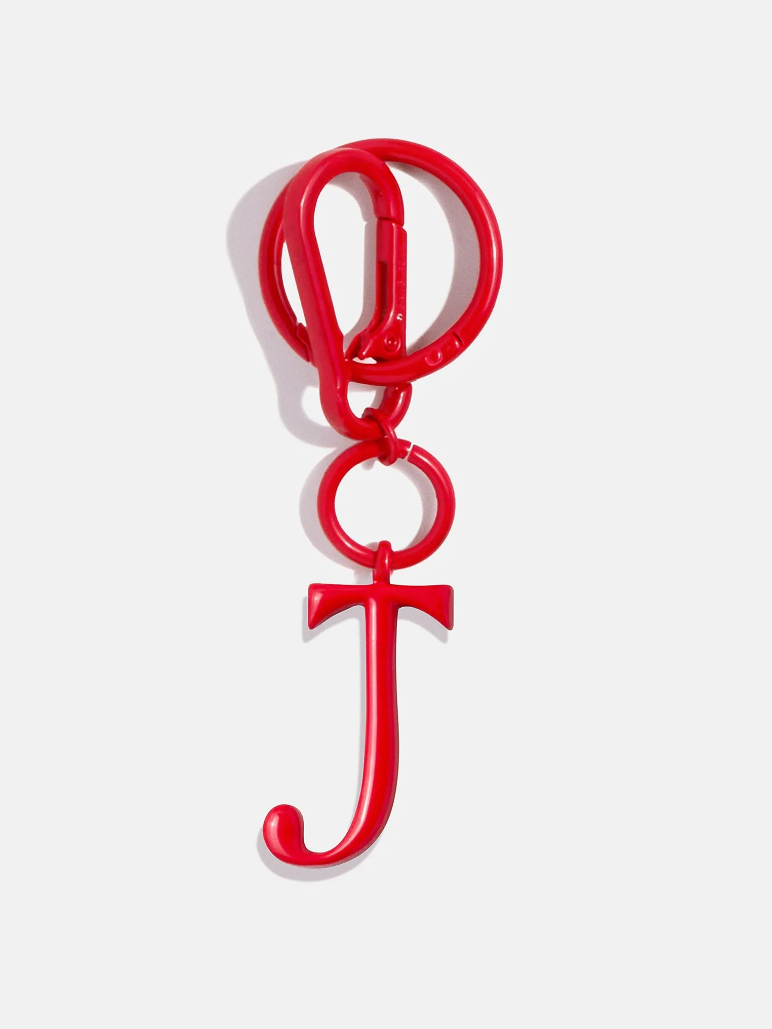 Red Initial Enamel Bag Charm - J