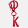 Red Initial Enamel Bag Charm - K