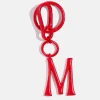 Red Initial Enamel Bag Charm - M