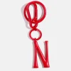 Red Initial Enamel Bag Charm - N