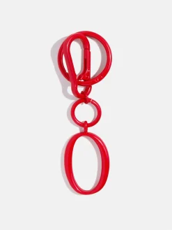 Red Initial Enamel Bag Charm - O