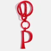 Red Initial Enamel Bag Charm - P
