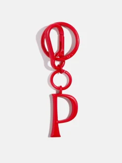 Red Initial Enamel Bag Charm - P