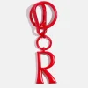Red Initial Enamel Bag Charm - R