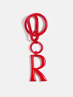 Red Initial Enamel Bag Charm - R