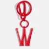 Red Initial Enamel Bag Charm - W