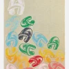 Retro Bubble Custom Initial Blanket - Beige/Multi