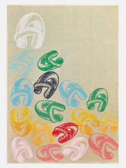 Retro Bubble Custom Initial Blanket - Beige/Multi
