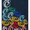 Retro Bubble Custom Initial Blanket - Black/Multi