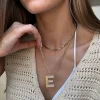 Retro Letter Initial Necklace - Gold