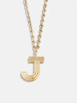 Retro Letter Initial Necklace - Gold