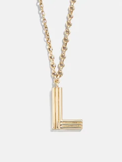 Retro Letter Initial Necklace - Gold