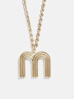 Retro Letter Initial Necklace - Gold