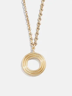 Retro Letter Initial Necklace - Gold