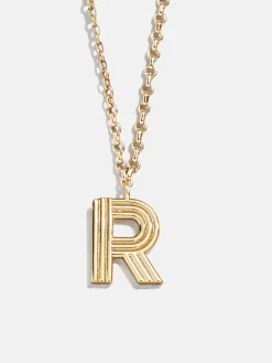Retro Letter Initial Necklace - Gold