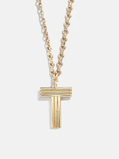 Retro Letter Initial Necklace - Gold