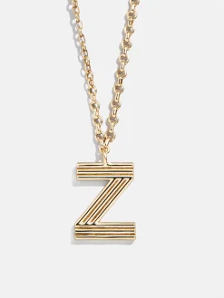 Retro Letter Initial Necklace - Gold