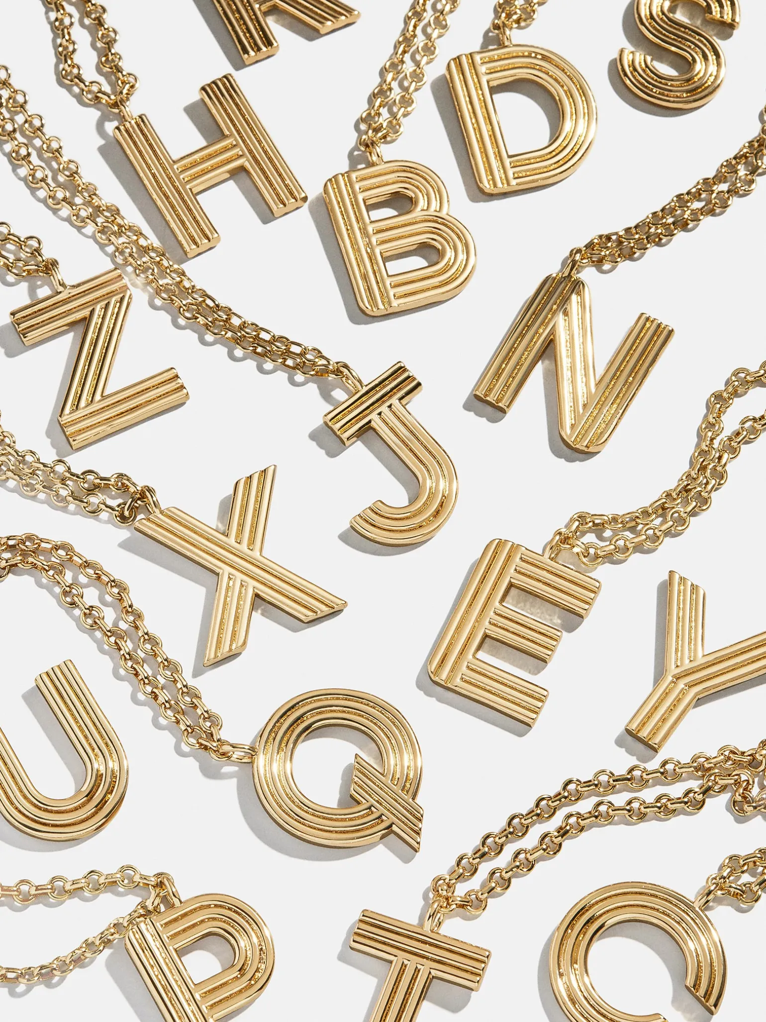 Retro Letter Initial Necklace - Gold