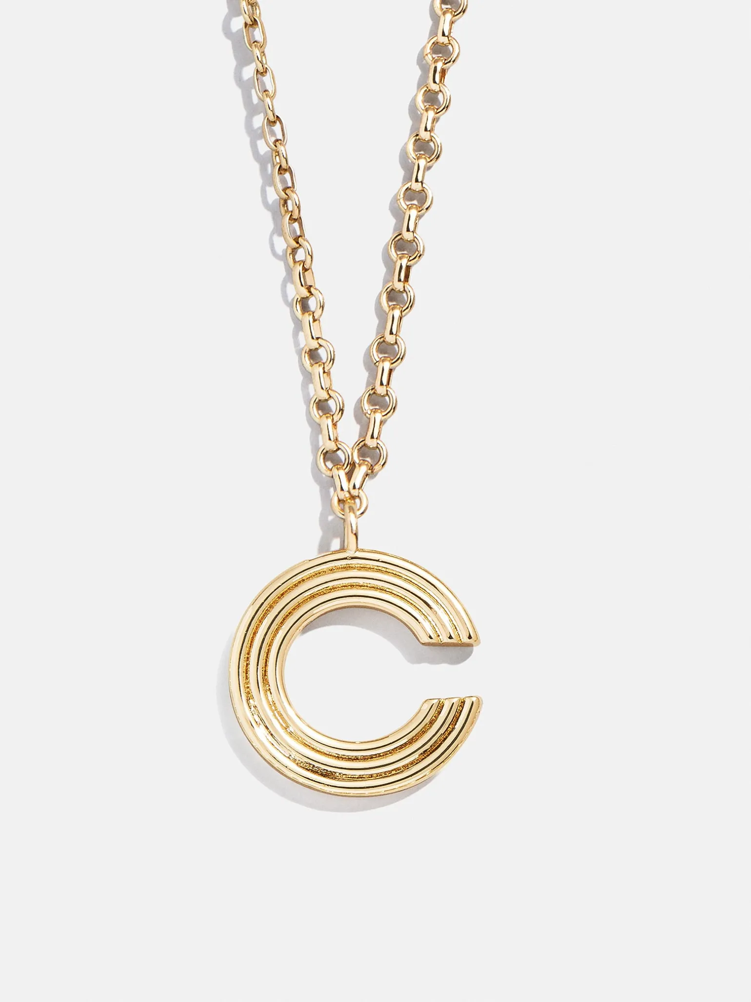 Retro Letter Initial Necklace - Gold