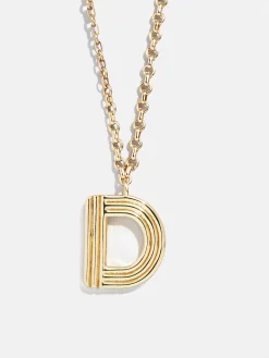 Retro Letter Initial Necklace - Gold