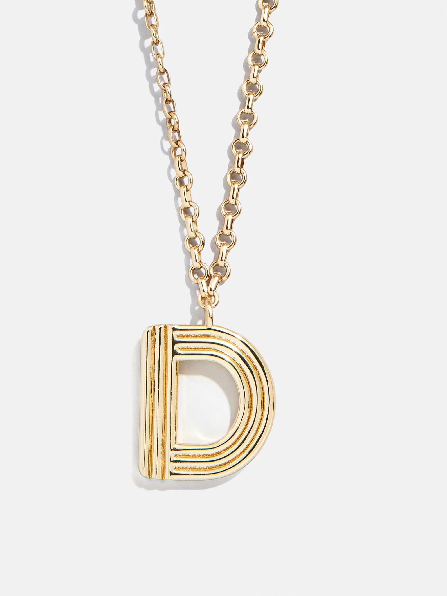 Retro Letter Initial Necklace - Gold