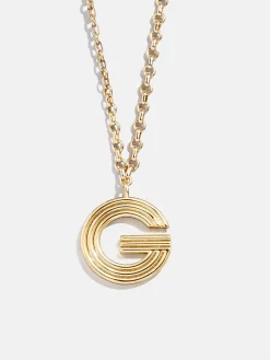 Retro Letter Initial Necklace - Gold