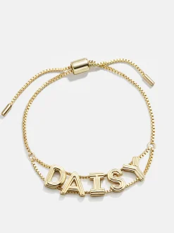 Retro Slider Custom Bracelet - Etched Gold