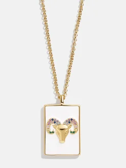 Reversible 18K Gold Vermeil Zodiac Pendant Necklace - Aries