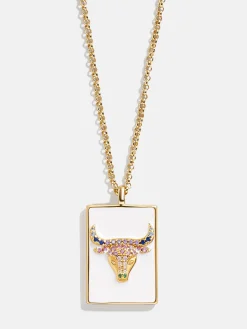 Reversible 18K Gold Vermeil Zodiac Pendant Necklace - Taurus