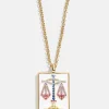 Reversible 18K Gold Vermeil Zodiac Pendant Necklace - Libra