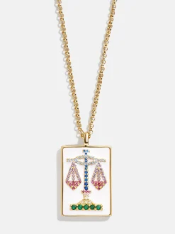 Reversible 18K Gold Vermeil Zodiac Pendant Necklace - Libra