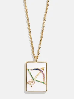 Reversible 18K Gold Vermeil Zodiac Pendant Necklace - Sagittarius
