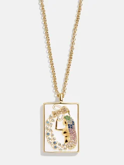 Reversible 18K Gold Vermeil Zodiac Pendant Necklace - Aquarius