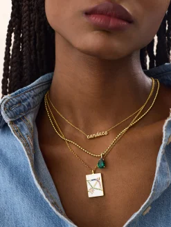Reversible 18K Gold Vermeil Zodiac Pendant Necklace - Aquarius