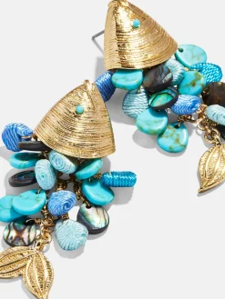 Ripple Effect Fish Earrings - Gold/Turquoise