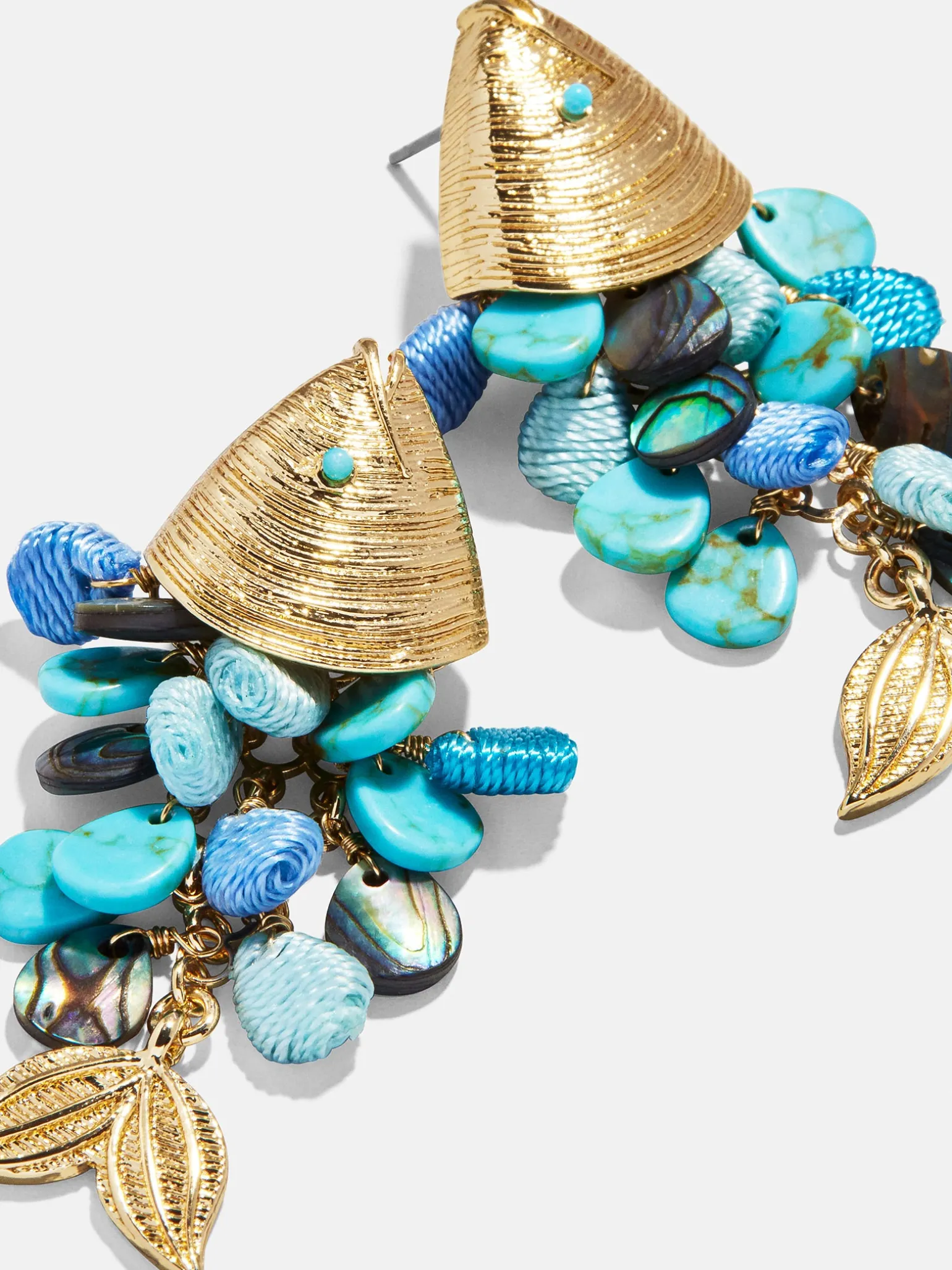 Ripple Effect Fish Earrings - Gold/Turquoise