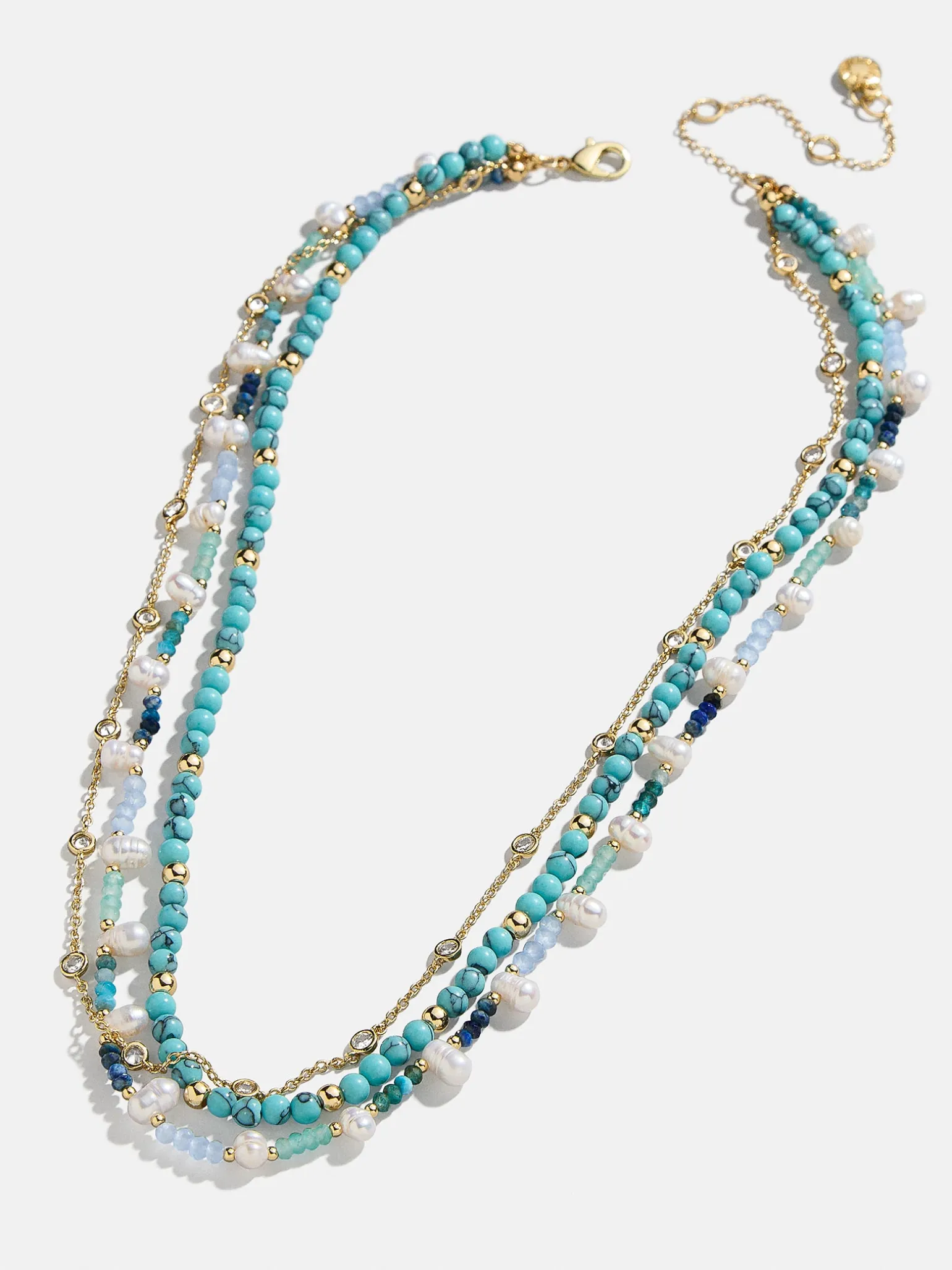 Rowan Semi-Precious Layered Necklace - Gold/Blue