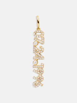 Save The Date Custom Charm - Gold/Pavé