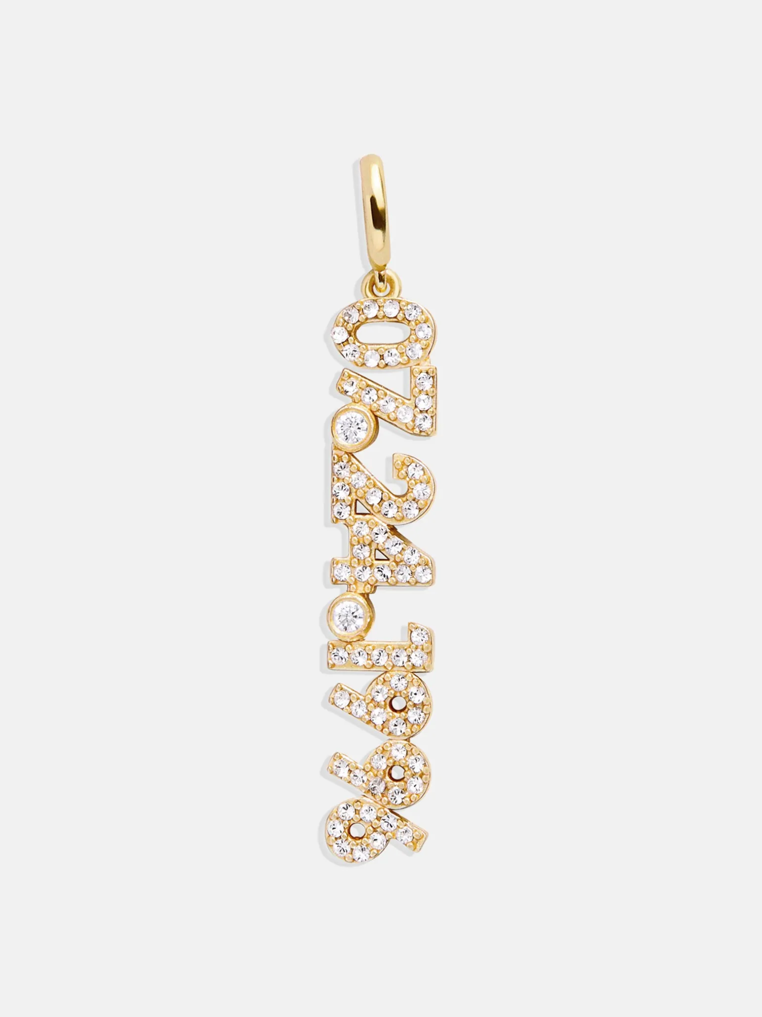 Save The Date Custom Charm - Gold/Pavé